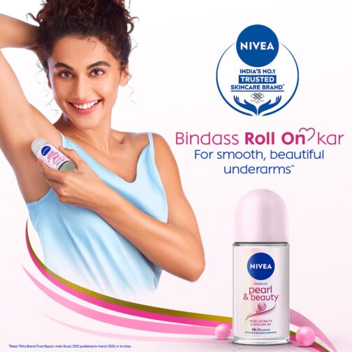 Nivea Pearl & Beauty Deodorant Roll On 48H (50ml) - Image 2