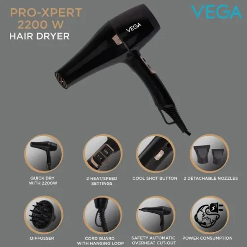 VEGA Pro-Xpert 2200 Watts Hair Dryer - VHDP-03 - Image 3