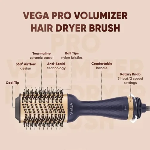 Vega Pro Volumizer Hair Dryer Brush - VHSD-02 - Image 2