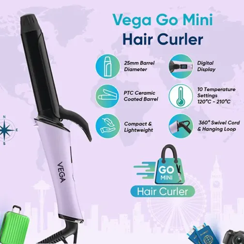 Vega Go Mini Hair Curler-VHCH-08 - Image 2