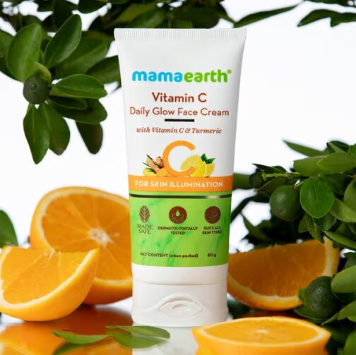 Mamaearth Vitamin C Daily Glow Face Cream With Vitamin C & Turmeric For Skin Illumination - 80 G - Image 2