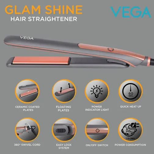 Vega Glam-Shine Hair Straightener - VHSH-24 - Image 8