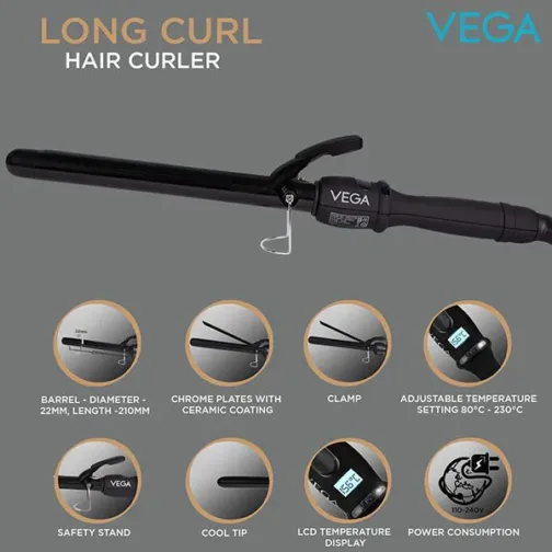 Long Curl Hair Curler (22MM Barrel) - VHCH-04 - Image 8