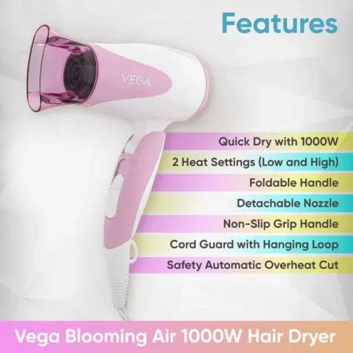 Vega Blooming Air 1000 Watts Hair Dryer - VHDH-05 - Image 3