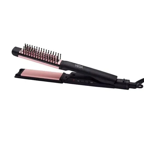 Vega Glam Shine 2 In 1 Hair Straightener & Brush-VHSSB-01