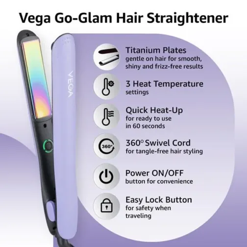 VEGA Go-Glam Hair Straightener - VHSH-39 - Image 2