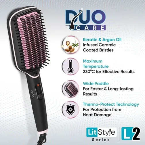 Vega LitStyle L2 Hair Straightener Brush - VHSB-07 - Image 7