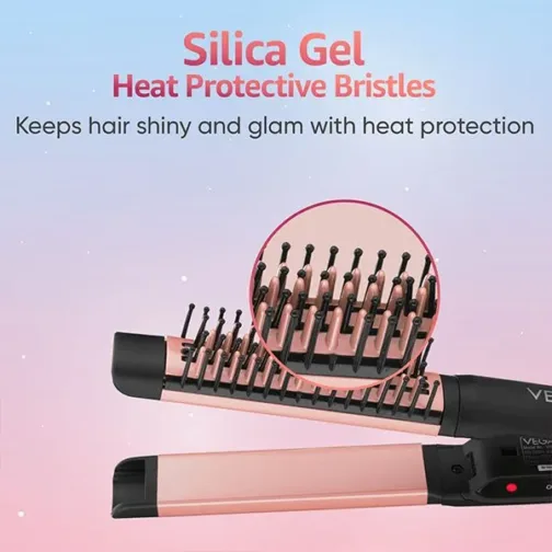 Vega Glam Shine 2 In 1 Hair Straightener & Brush-VHSSB-01 - Image 3