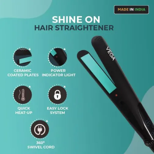 VEGA Shine-On Hair Straightener - VHSH-34 - Image 2