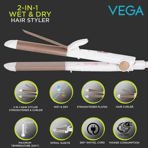 Vega 2-in-1 Wet & Dry Hair Styler - VHSC-02 - Image 9