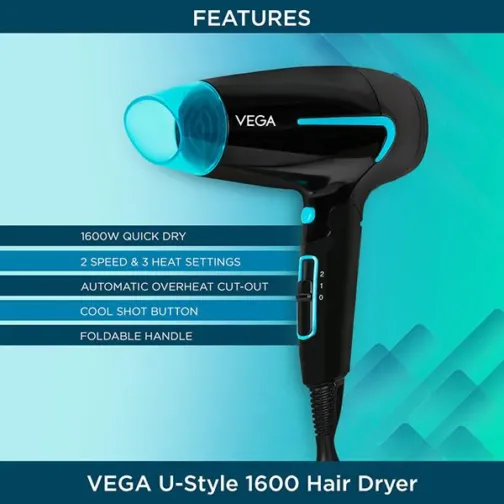 Vega U-Style 1600 Watts Hair Dryer-VHDH-24 - Image 2